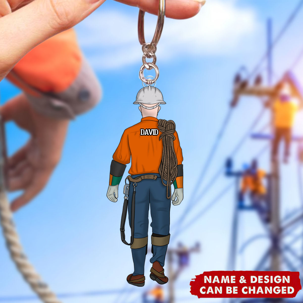 Gift For Lineman - Personalized Acrylic Keychain