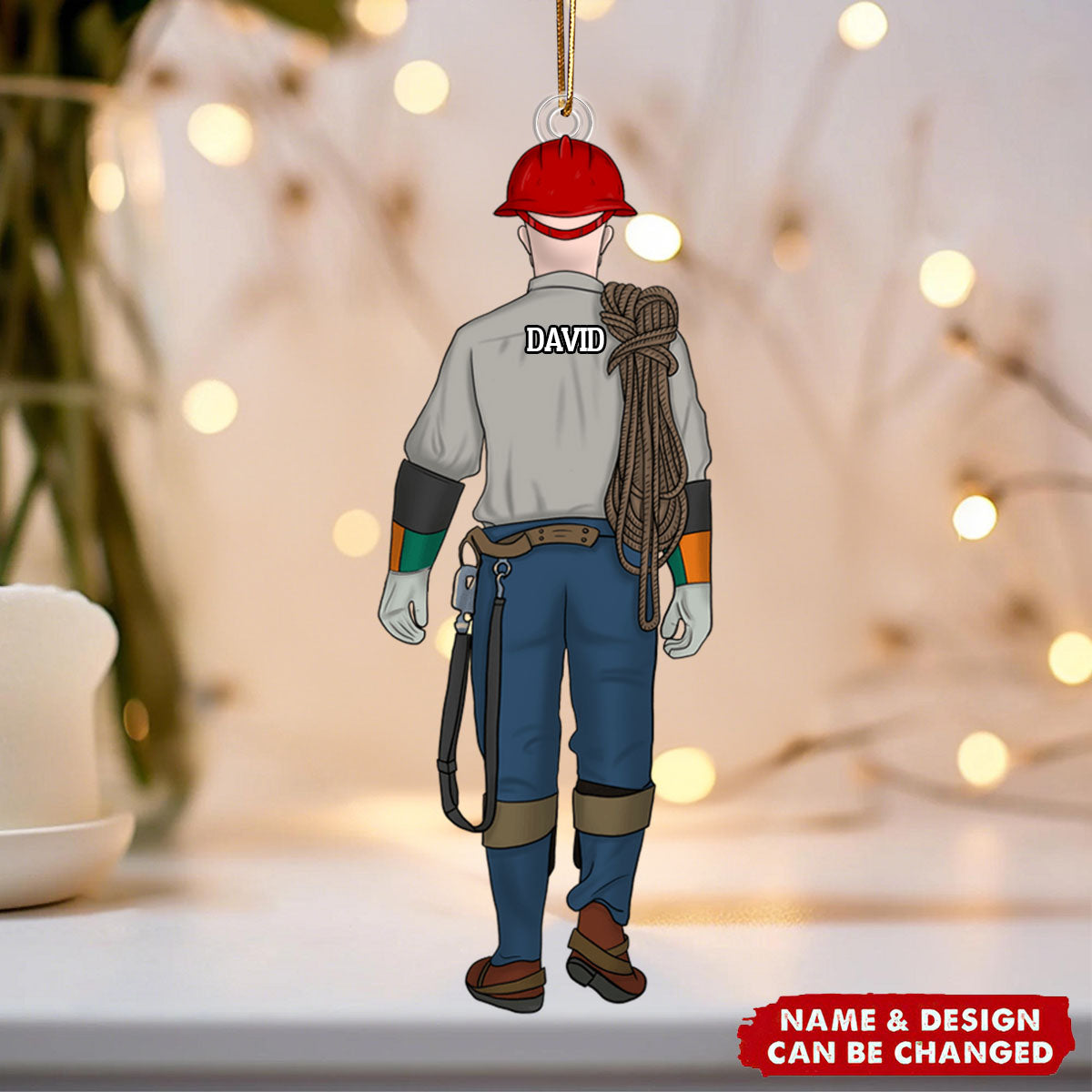 Christmas Gift For Lineman - Personalized Acrylic Ornament