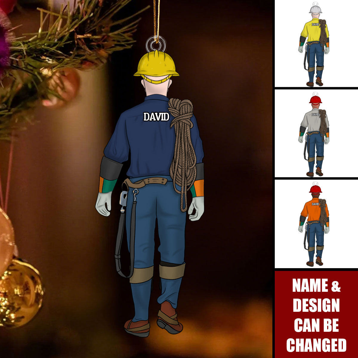 Christmas Gift For Lineman - Personalized Acrylic Ornament