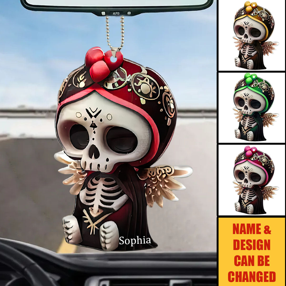 Cute Skull - Personalized Skull Car Ornament