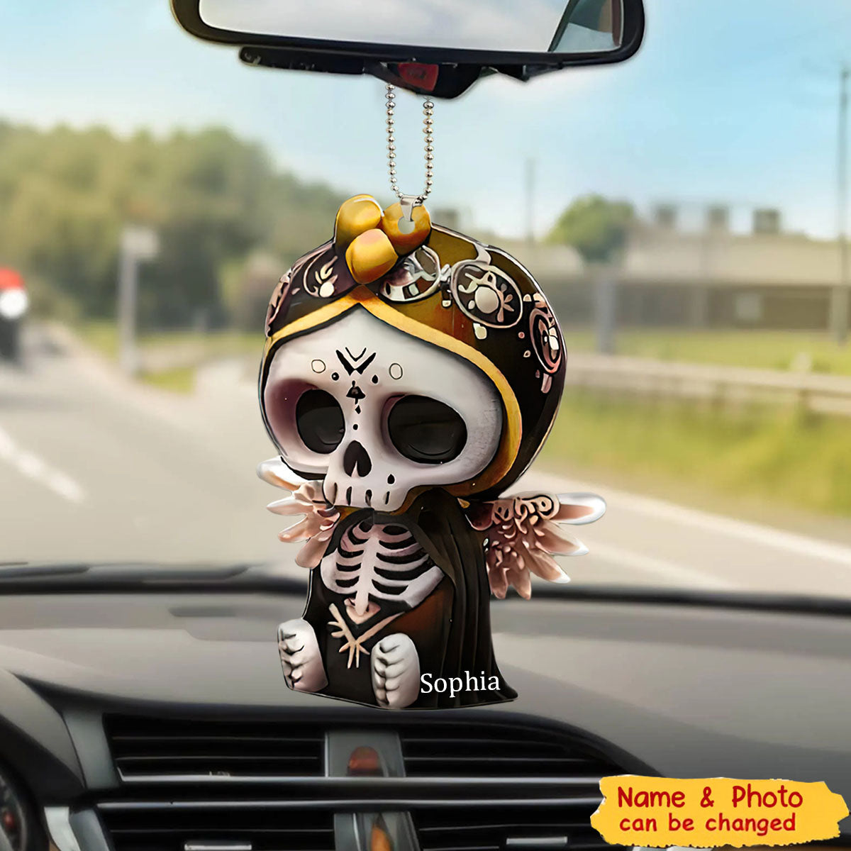 Cute Skull - Personalized Skull Car Ornament