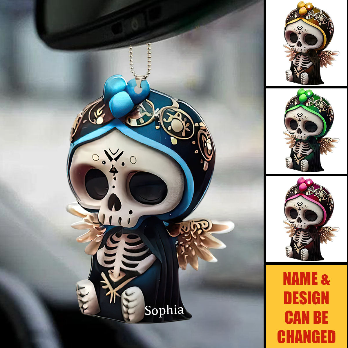 Cute Skull - Personalized Skull Car Ornament