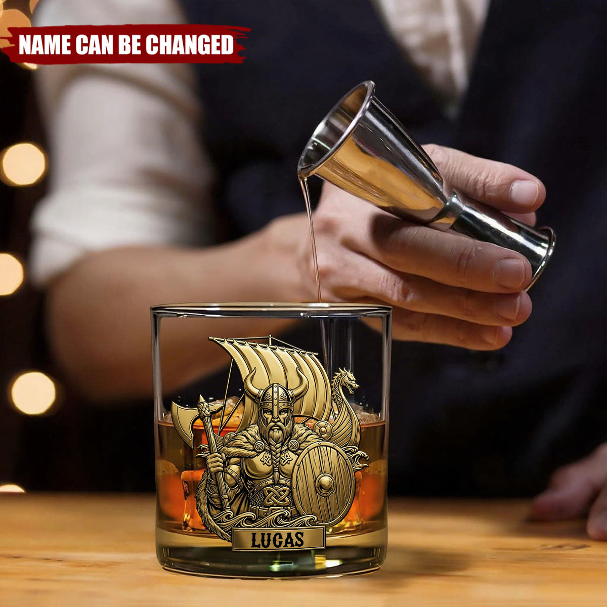 True Warriors Whiskey Glass Personalized Viking Gifts
