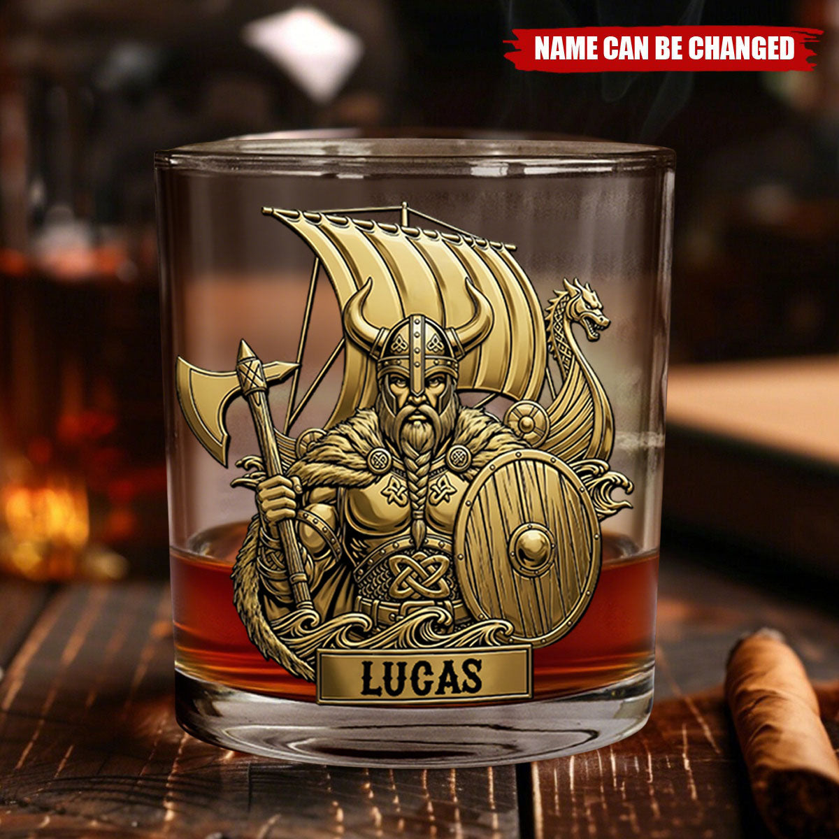 True Warriors Whiskey Glass Personalized Viking Gifts