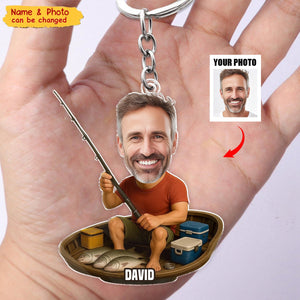 Custom Gifts For Fisherman - Personalized Photo Acrylic Keychain