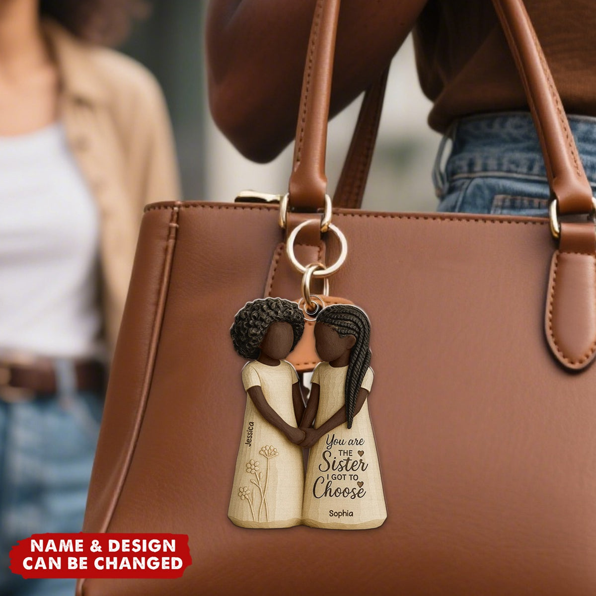 African American Besties You Are The Sister Personalized Acrylic Keychain