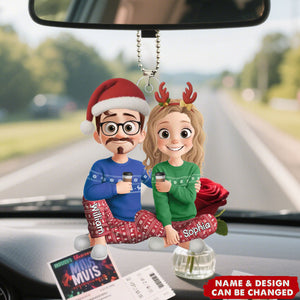 Personalized Acrylic Car Ornament - Christmas Is Better With You
