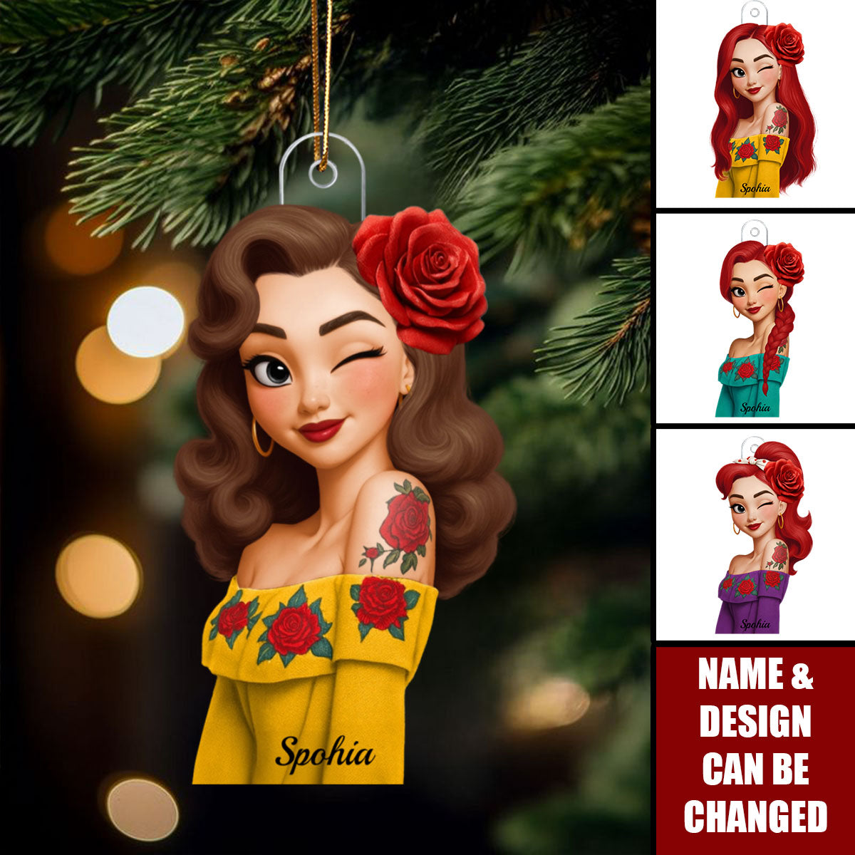 Hispanic Woman Hispanic Month - Personalized Acrylic Ornament