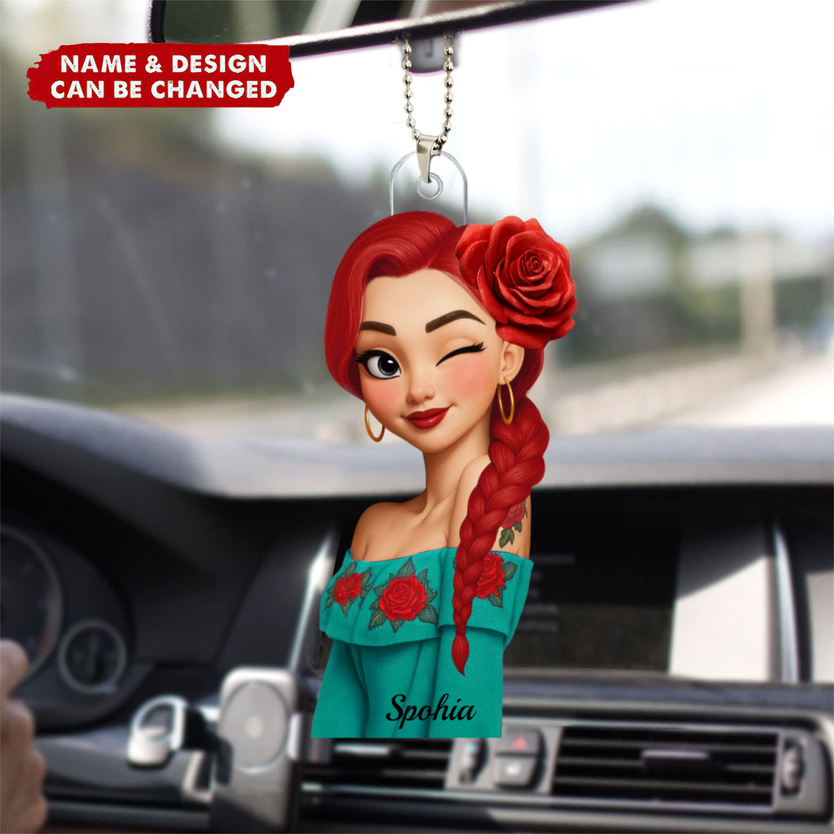 Hispanic Woman Hispanic Month - Personalized Acrylic Car Ornament