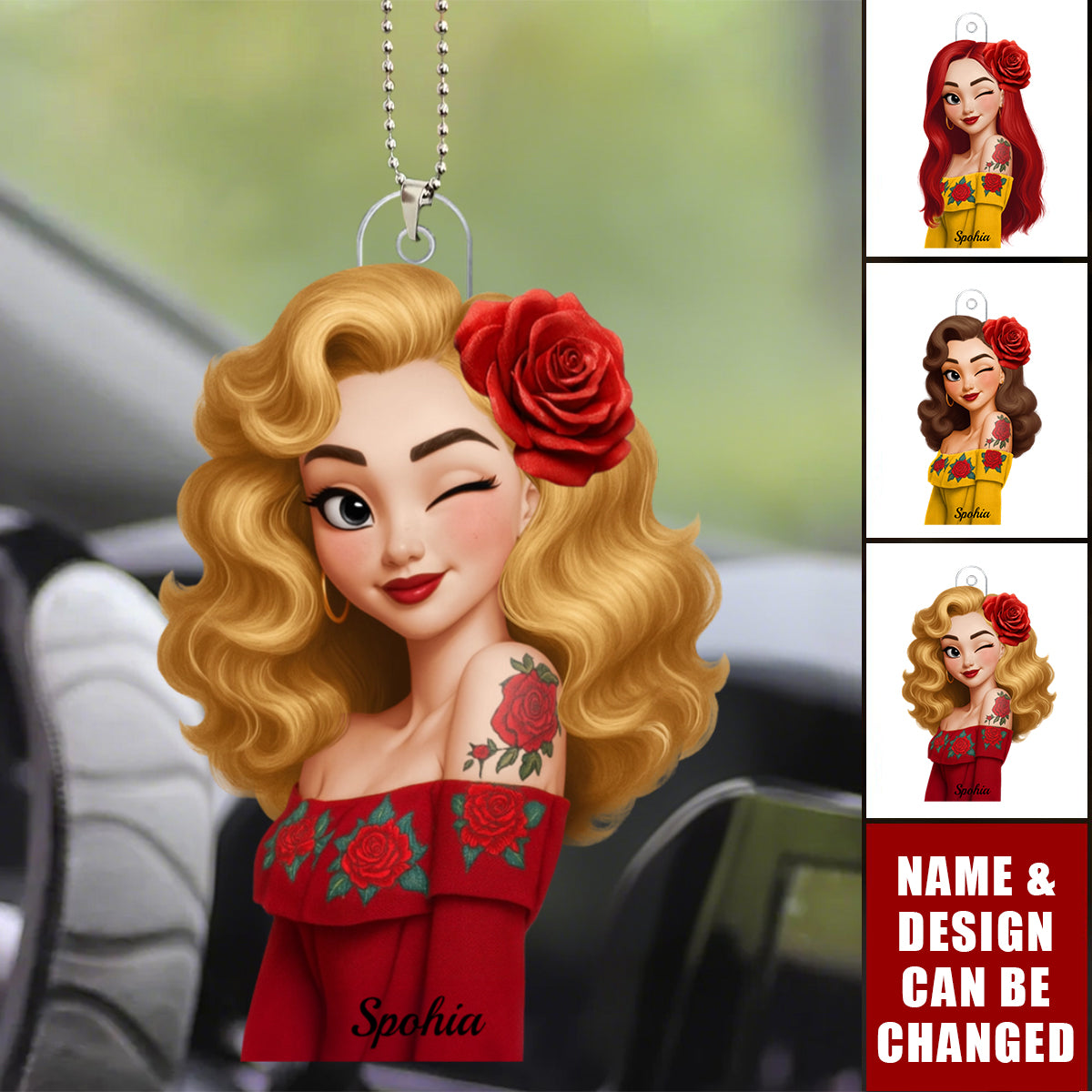 Hispanic Woman Hispanic Month - Personalized Acrylic Car Ornament