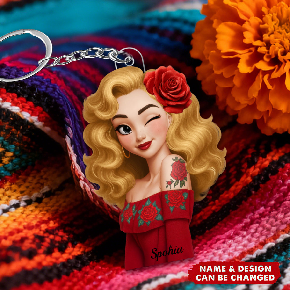 Hispanic Woman Hispanic Month - Personalized Acrylic Keychain