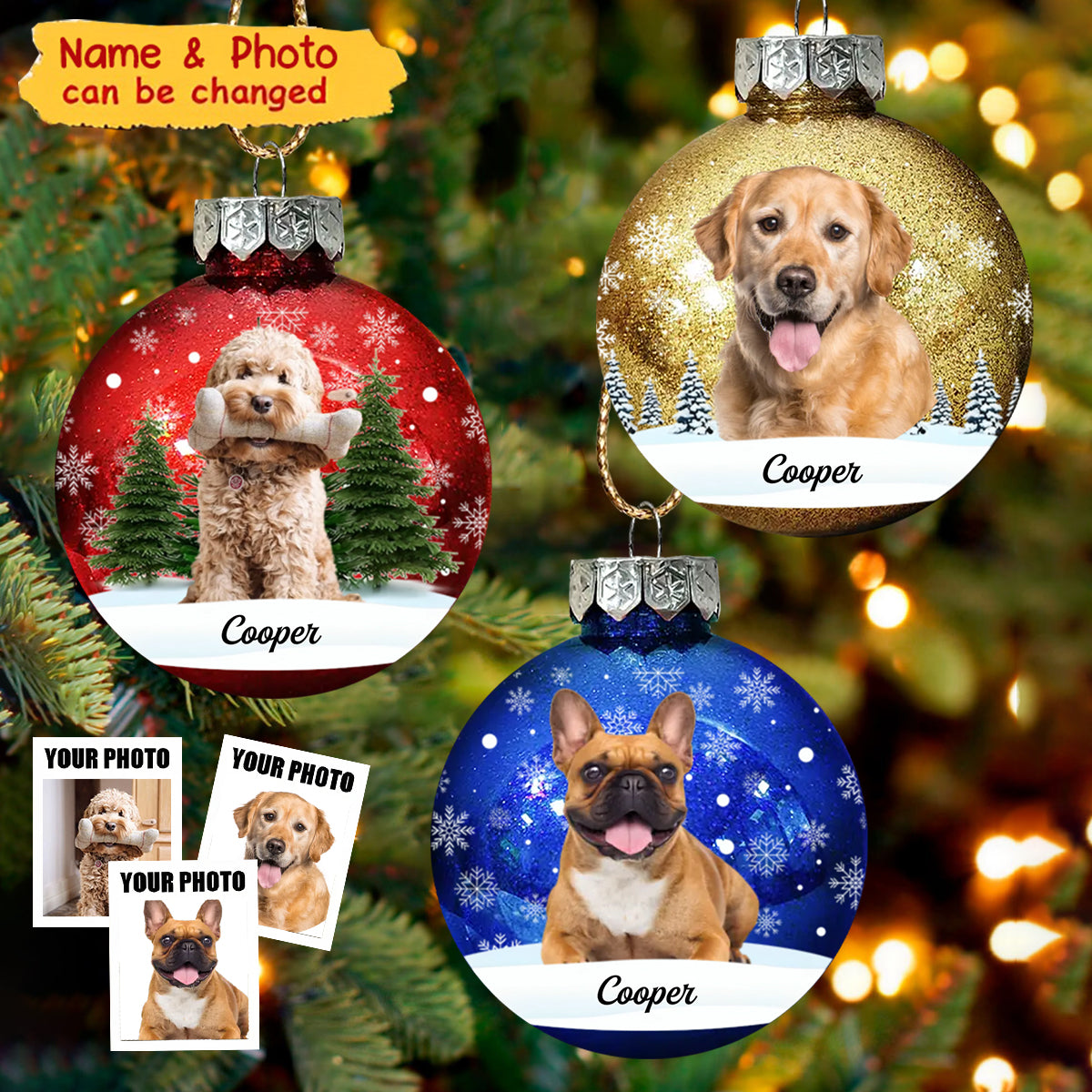 Custom Photo Christmas Together Family - Personalized Acrylic Ornament