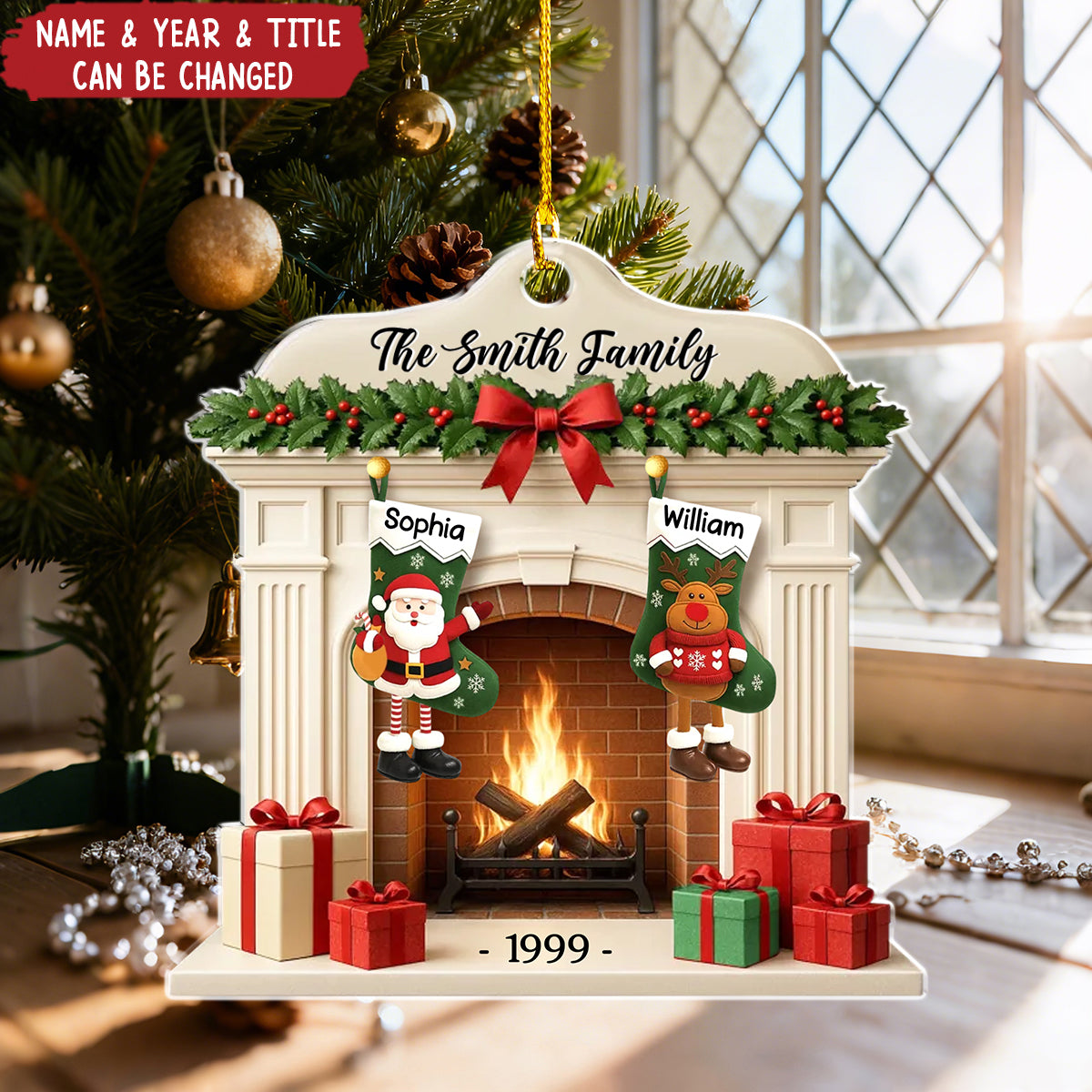 Christmas Glows Where Hearts Gather - Personalized Christmas Acrylic Ornament