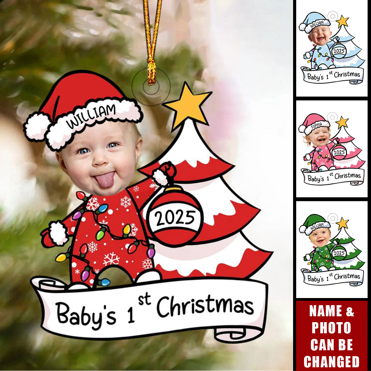 Baby's First Christmas - Personalized Photo Ornament