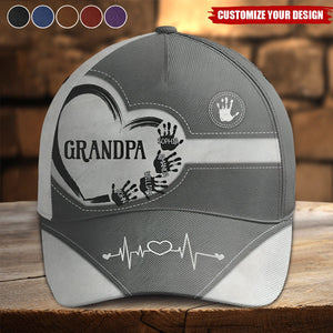 Grandpa Dad Kids Handprints - Personalized Classic Cap
