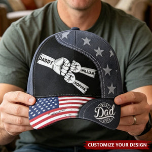 Fist Bump Daddy Grandpa - Personalized Classic Cap