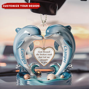 From One Heart To Another, Always - Couple Personalized Acrylic Car Ornament