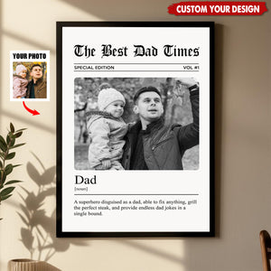The Father's Day Times Dad Grandpa Definition - Personalized Photo Poster