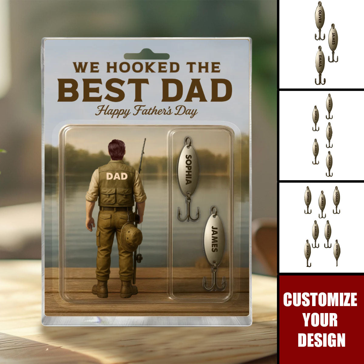 We Hooked The Best Dad Fishing With Kids - Personalized Acrylic Plaque, Father's Day Gift For Husband, Dad, Fishing Loves