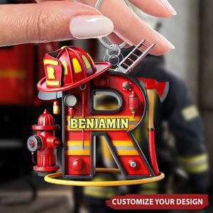 Alphabet Firefighter - Personalized Firefighter Acrylic Keychain