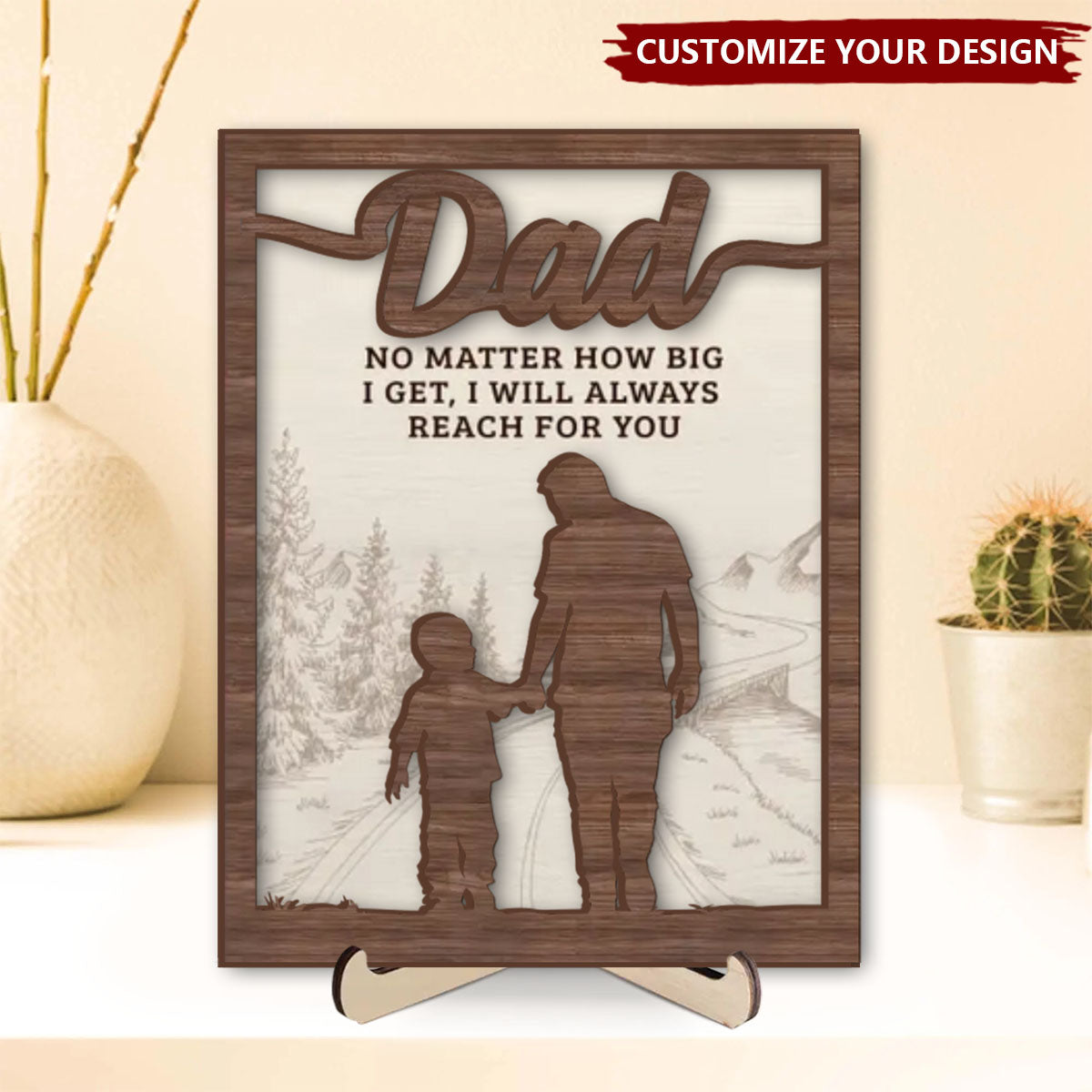 My First Hero, My Forever Friend - Family Personalized 2-Layered Wooden Plaque - Father's Day Gift For Dad, Grandpa