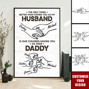 The Only Thing Having You As My Husband Fist Bump Outline - Personalized Poster