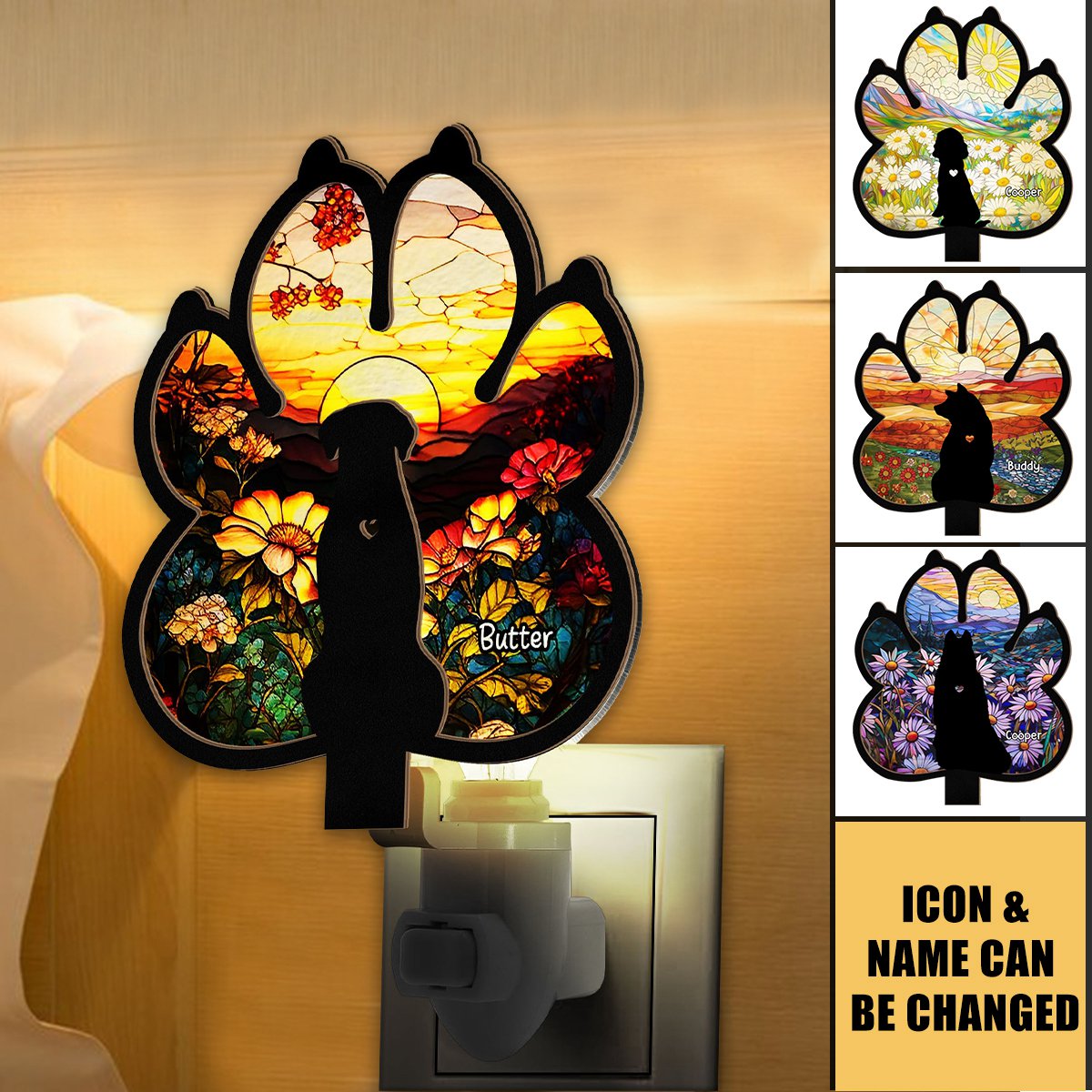 Dog Loss - Personalized Wood And Acrylic Night Light