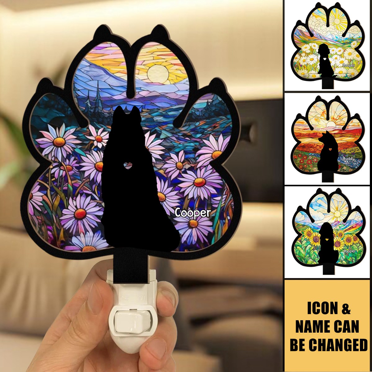 Dog Loss - Personalized Wood And Acrylic Night Light