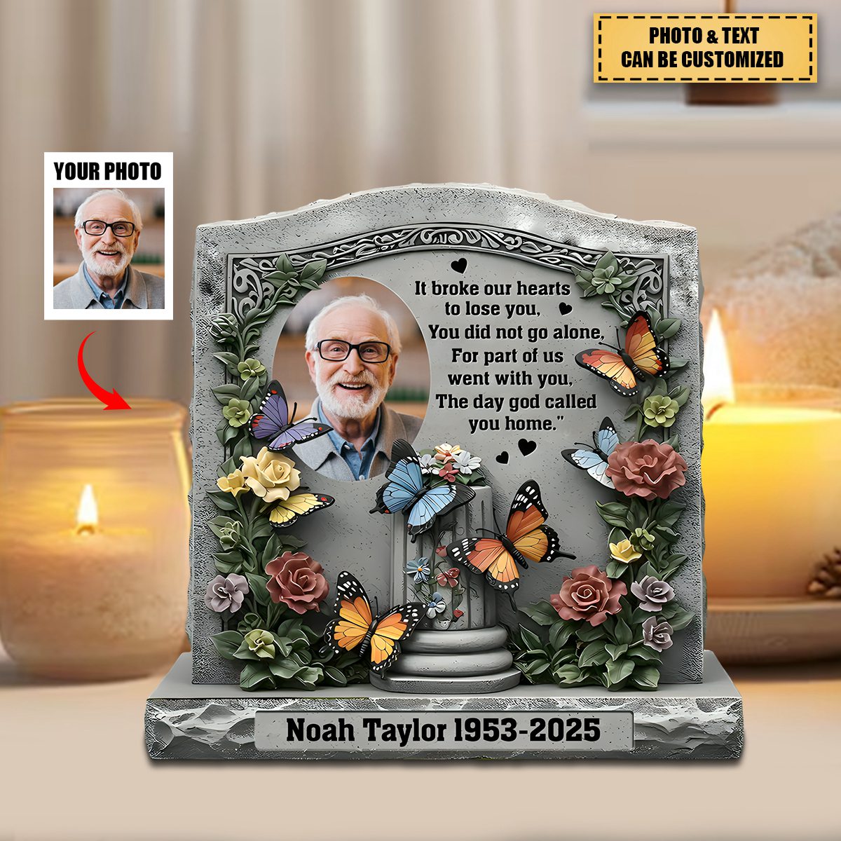 The Day God Called You Home - Personalized Memorial Acrylic Plaque