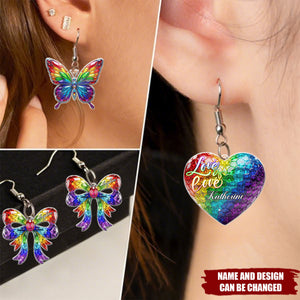 Love Is Love - Personalized LGBT Support Earrings