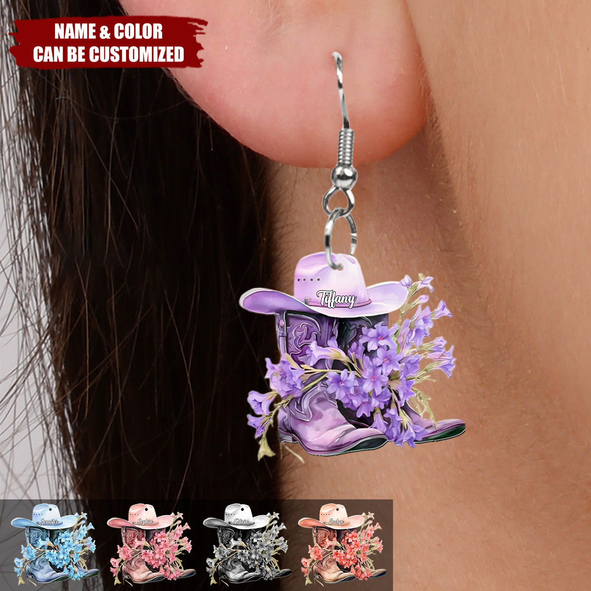 Western Cowgirl Boots - Personalized Cowgirl Earrings