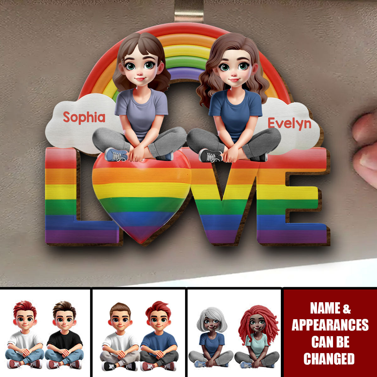 I Love You - Personalized LGBT Support Shaped Car Visor Clip