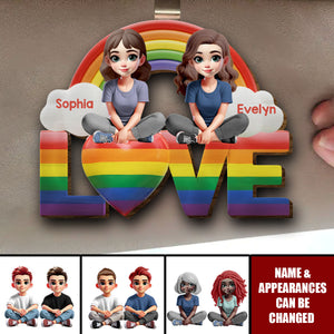 I Love You - Personalized LGBT Support Shaped Car Visor Clip