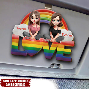 I Love You - Personalized LGBT Support Shaped Car Visor Clip