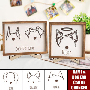 Dog Ear Art - Family Personalized 2-Layered Wooden Plaque, Gift For Pet Lovers