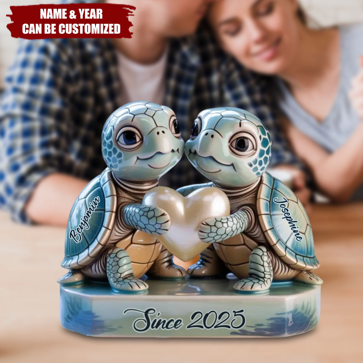 Slow And Steady, Always Together - Couple Personalized Acrylic Plaque, Gift For Husband Wife, Anniversary