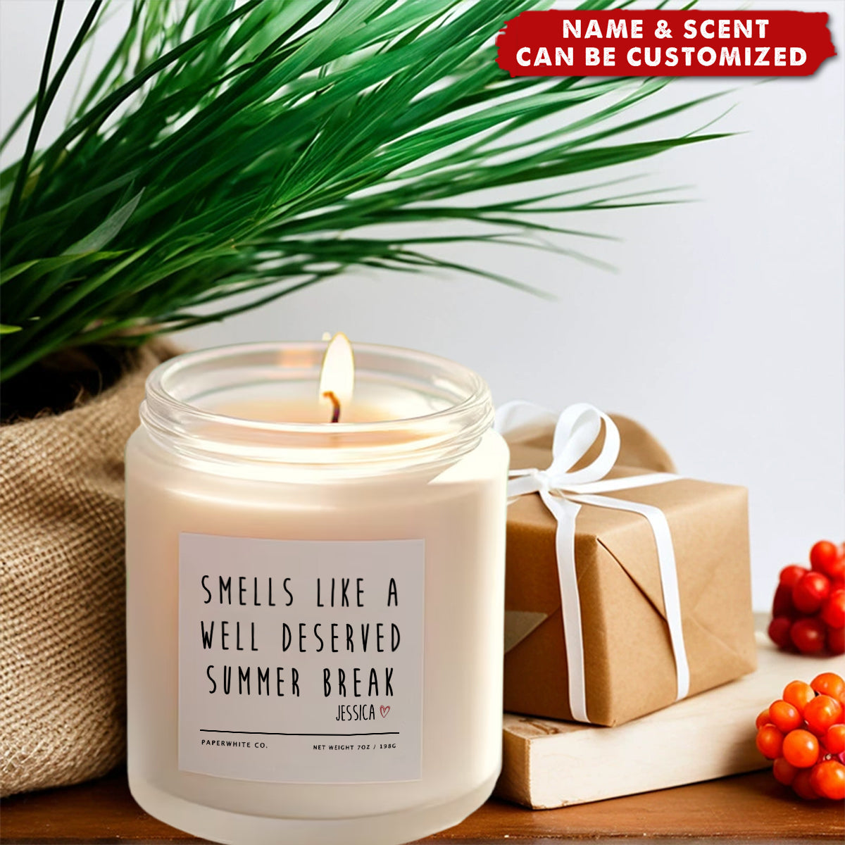 Smells Like Summer Break - Personalized Teacher Scented Candle