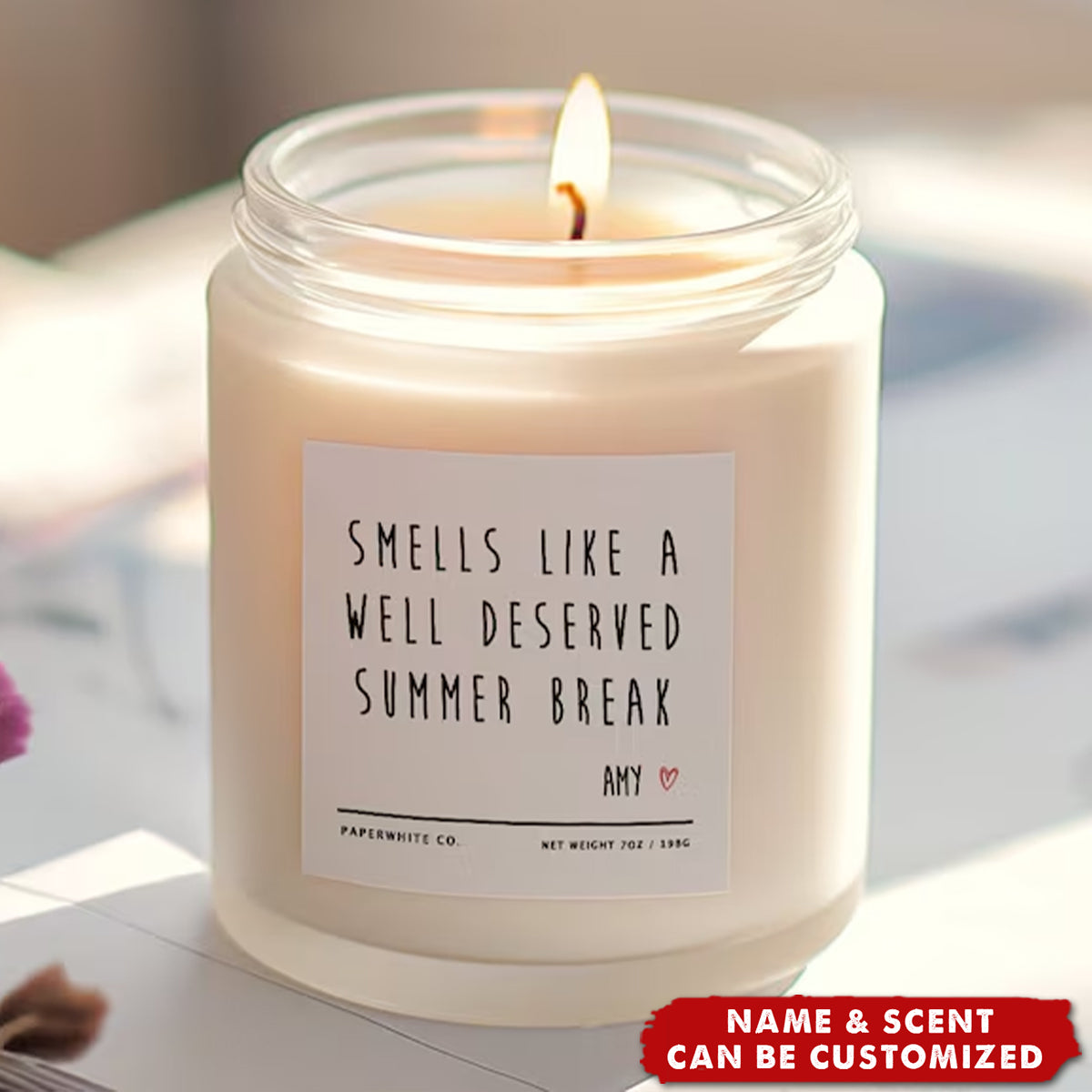Smells Like Summer Break - Personalized Teacher Scented Candle
