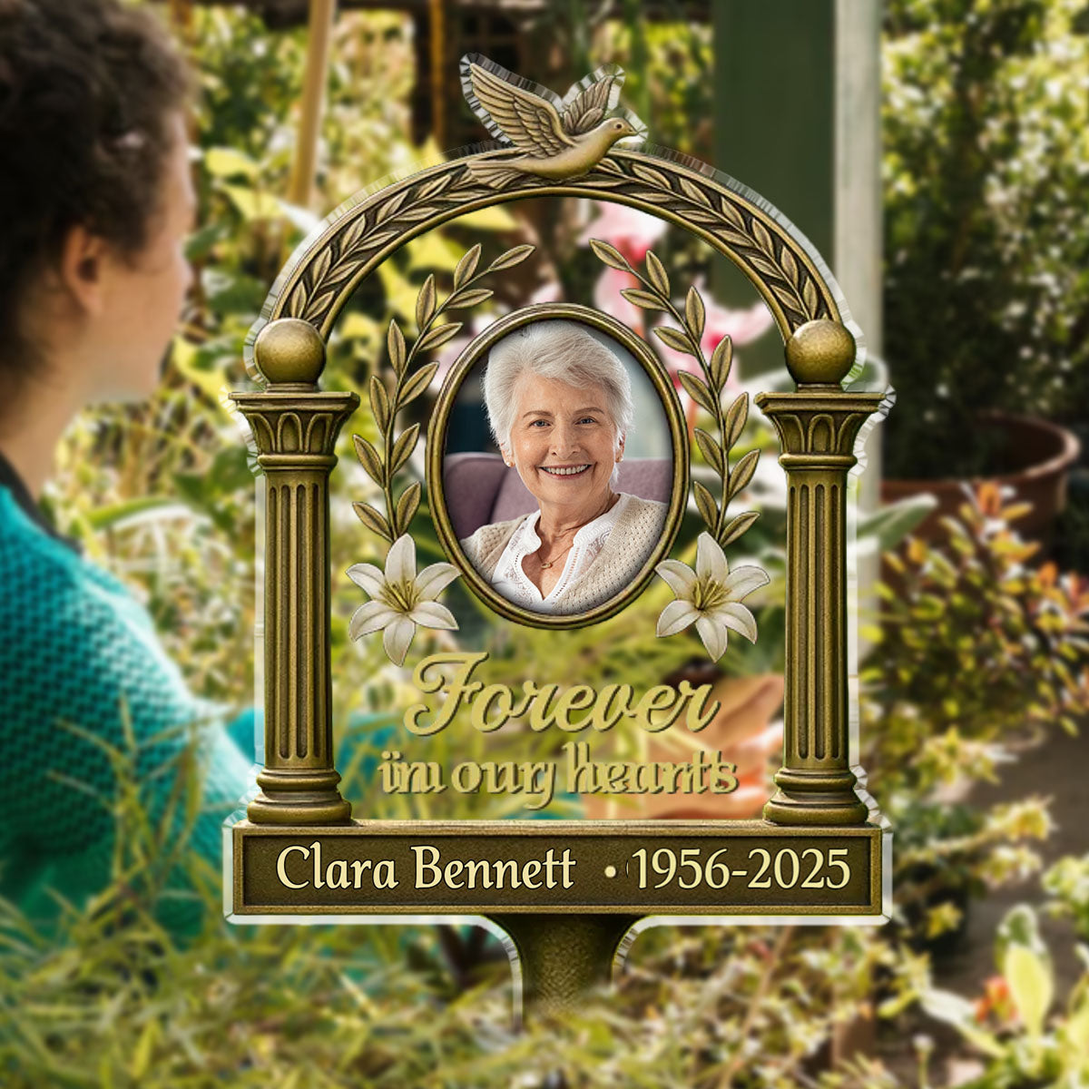 Custom Photo Carried In My Heart - Memorial Personalized Acrylic Garden Stake