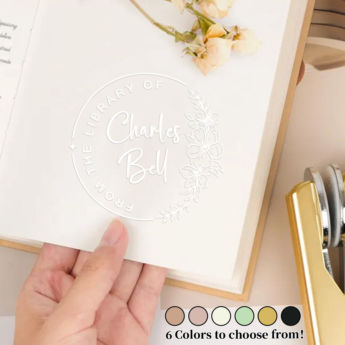 Custom Book Embosser Personalized From the Library of Book Stamp, Gifts for Book Lovers