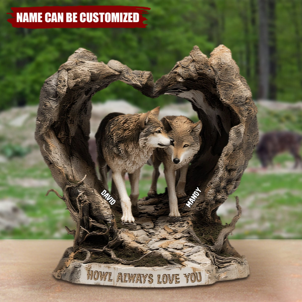 Wolf Couple - Personalized Acrylic Plaque, Gifts For Couple