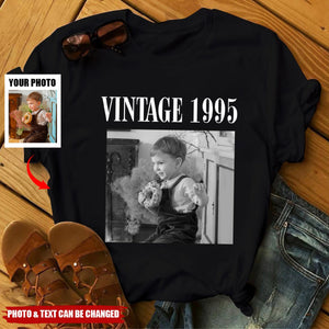 Custom Photo Vintage 1995 - Personalized Shirt, Birthday Gift