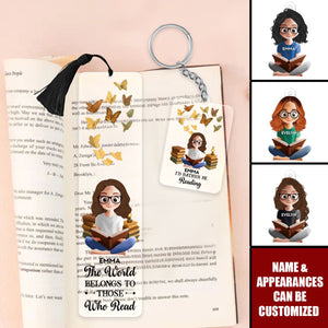 The World Belongs To Those Who Read - Personalized Acrylic Bookmark And Keychain Set