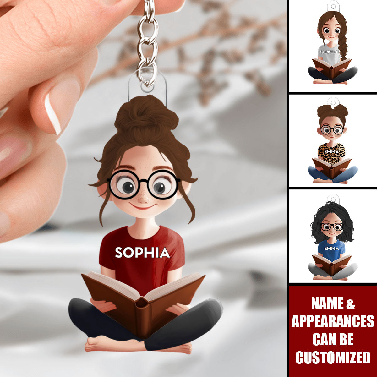 Just A Girl Who Loves Reading - Personalized Acrylic Keychain, Gift For Book Lovers