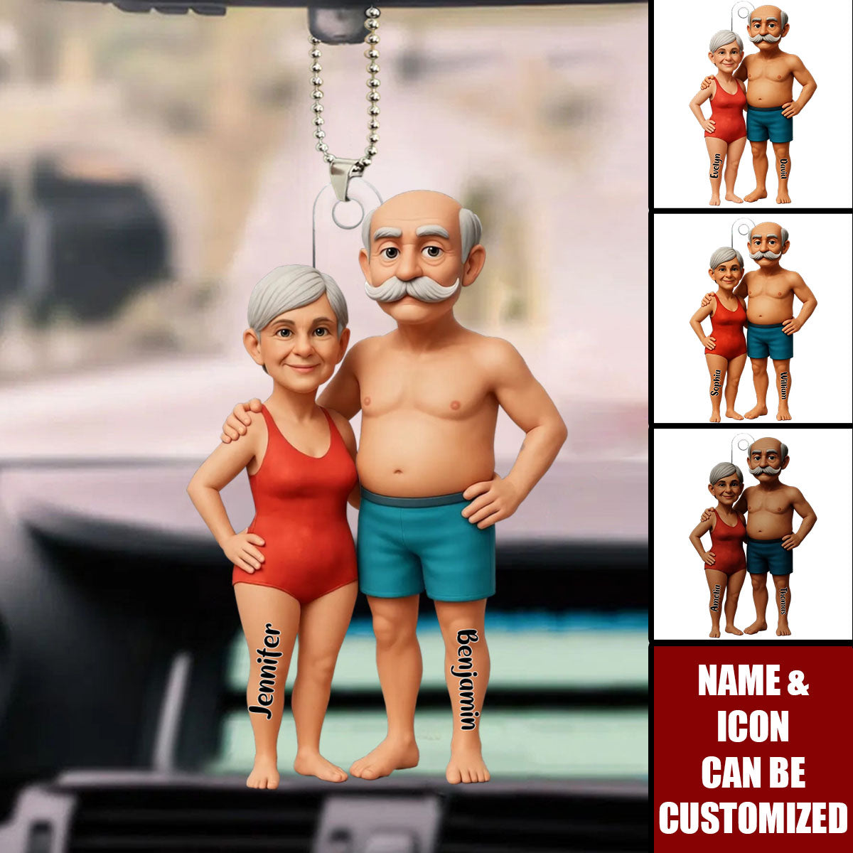 Welcome To Grandma Grandpa Pool - Personalized Acrylic Car Ornament