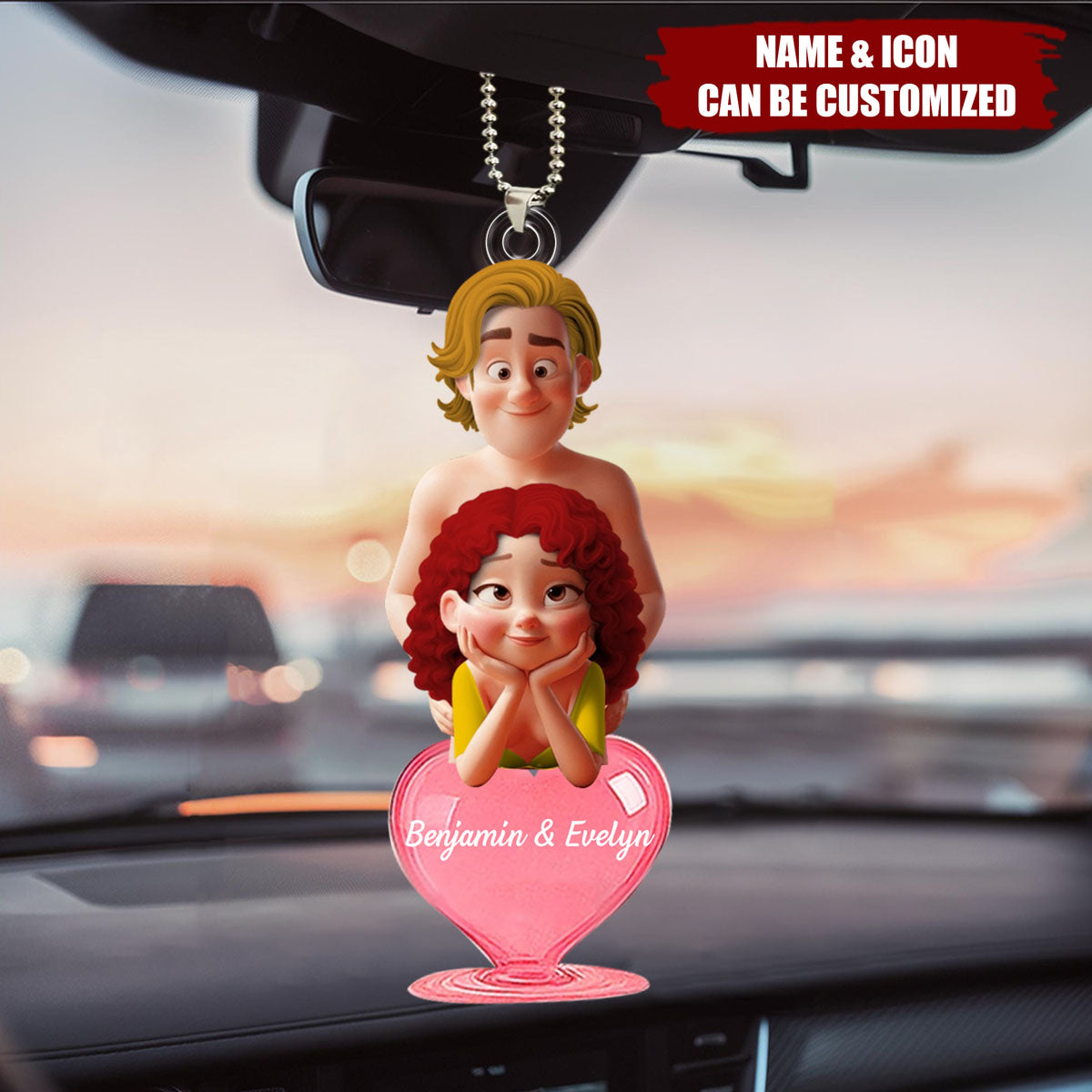 Naughty Couple With Heart - Personalized Acrylic Ornament