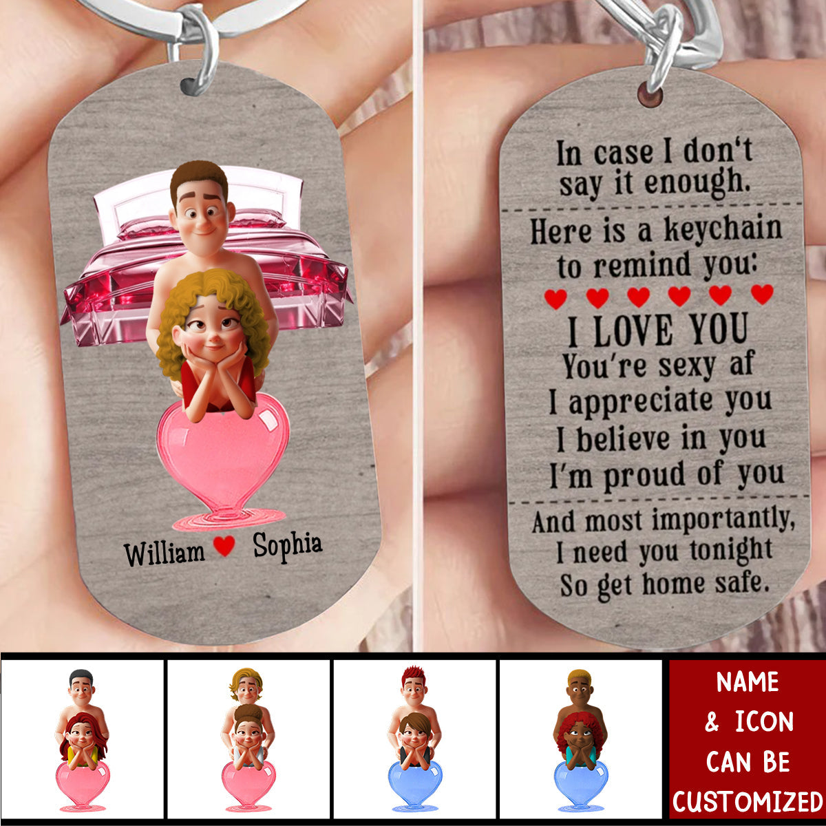 I Need You Tonight So Get Home Safe - Personalized Couple Stainless Steel Keychain