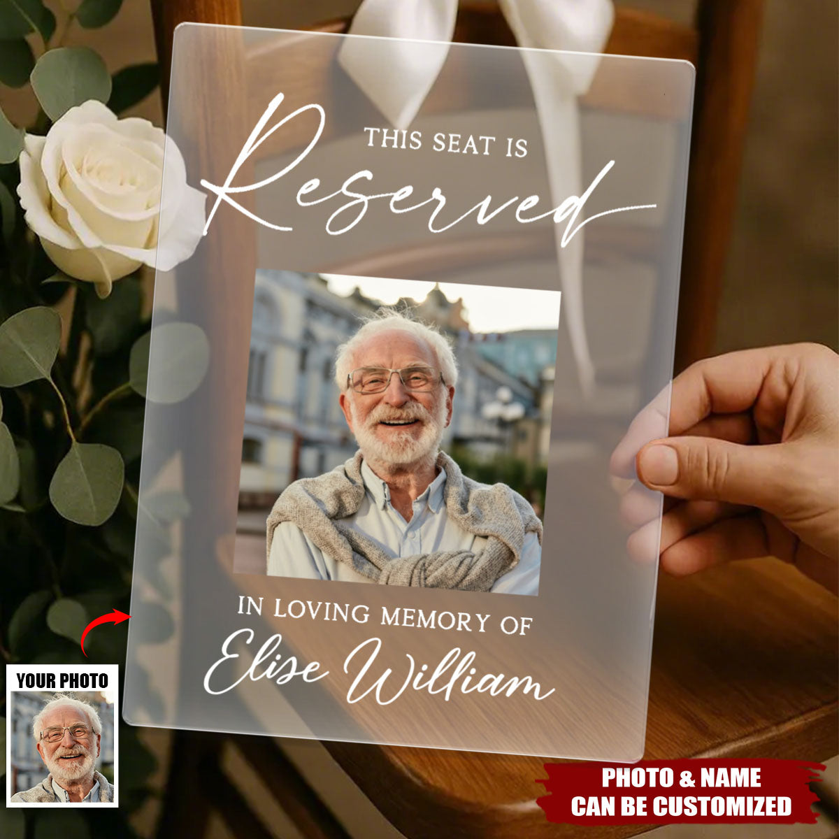 In Loving Memory Wedding Decor - Personalized Reserved Memorial Acrylic Plaque