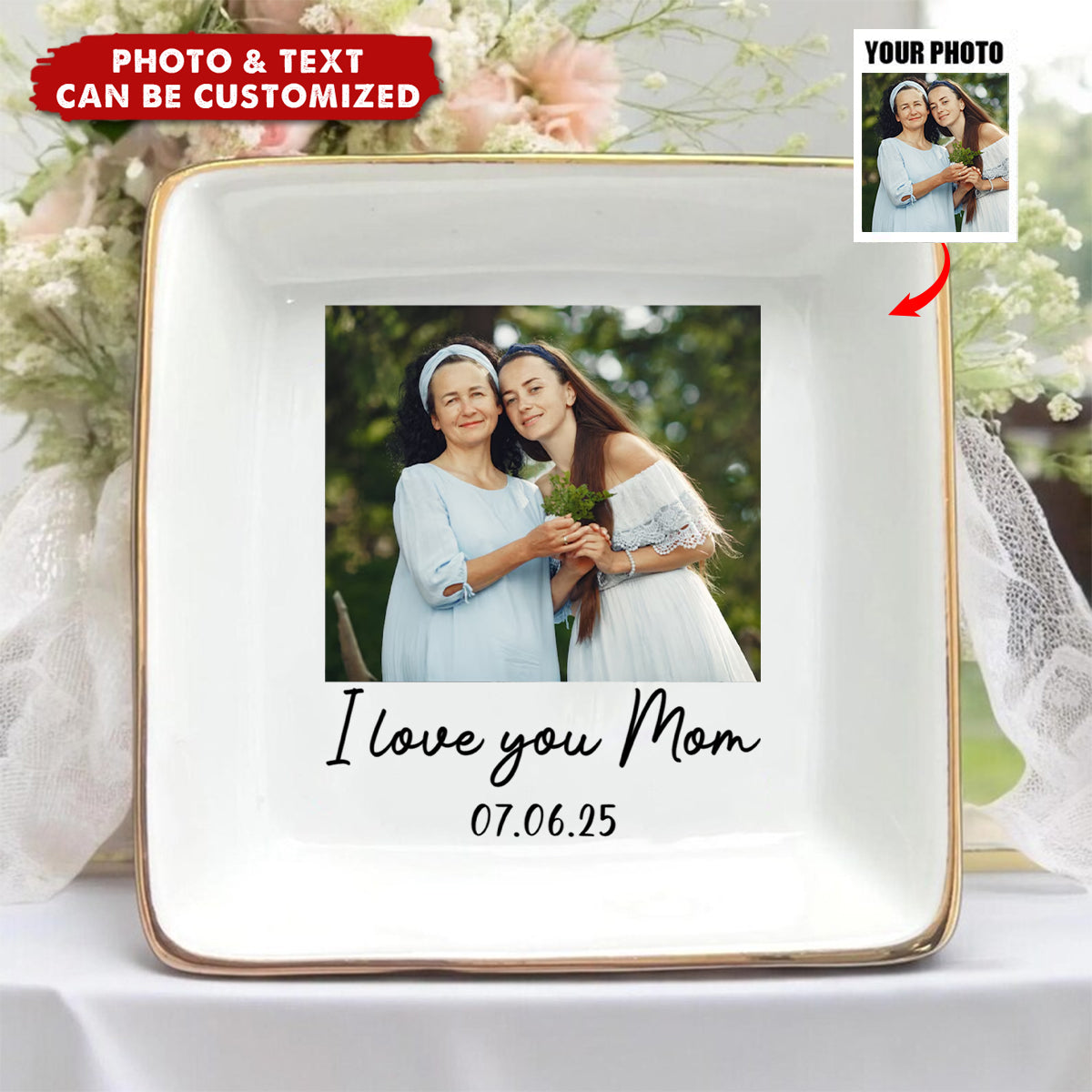 Photo Gifts For Mom Wedding Day - Personalized Mom Jewelry Dish