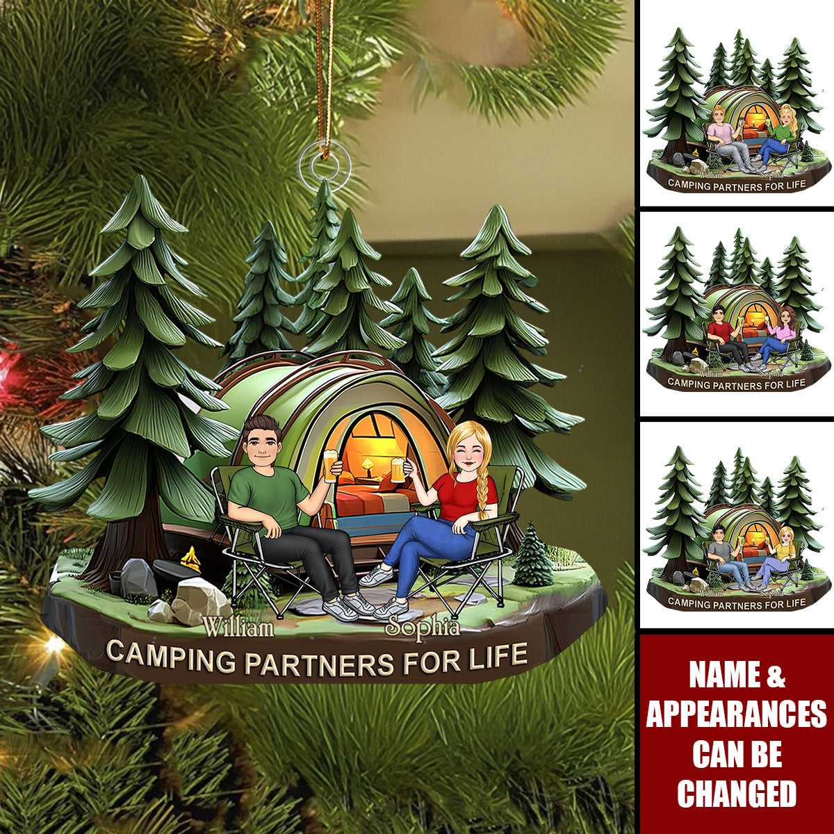 Camping Partners For Life - Personalized Acrylic Ornament